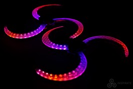 Inspirate Sacred LED dragon staff with semicircular sacred-geometry petals