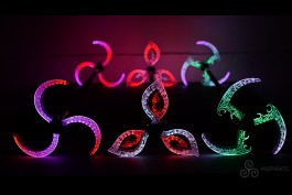Inspirate Sacred LED dragon staff with semicircular sacred-geometry petals