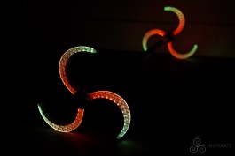 Inspirate Sacred LED dragon staff with semicircular sacred-geometry petals