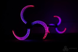 Inspirate Sacred LED dragon staff with semicircular sacred-geometry petals