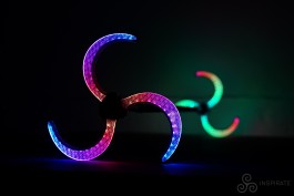 Inspirate Sacred LED dragon staff with semicircular sacred-geometry petals