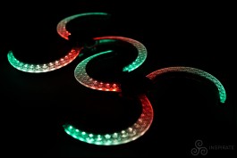 Inspirate Sacred LED dragon staff with semicircular sacred-geometry petals