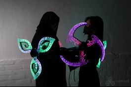 Inspirate Vortex Lotus LED dragon staff with lotus-shaped modular heads