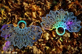 mandala holographic fans with sacred geometry