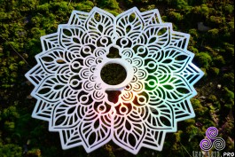 Голографические тренировочные веера Mandala с сакральным узором