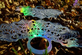 mandala holographic fans with sacred geometry