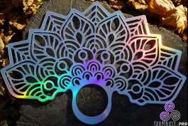 mandala holographic fans with sacred geometry